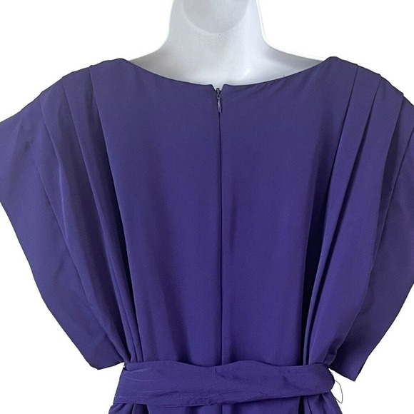 Eliza J Women’s Size 12 Sheath Dress Lined Pockets Tie Waist Purple Cocktail - Picture 7 of 11